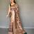 Beige printed silk saree with blouse piece