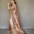 Beige printed silk saree with blouse piece