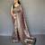 Grey printed silk saree with blouse piece