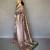 Grey printed silk saree with blouse piece