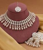 White color kundan necklace set