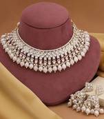 White color kundan necklace set