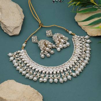 White color kundan necklace set 2