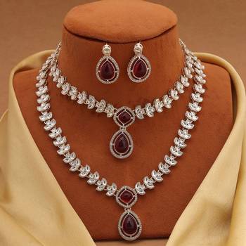 Maroon color kundan necklace set 2