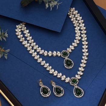 Green color kundan necklace set 1