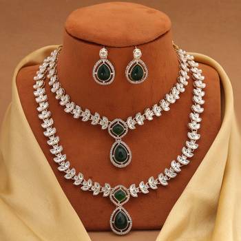 Green color kundan necklace set 2