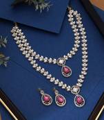 Purple color kundan necklace set