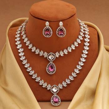 Purple color kundan necklace set 2