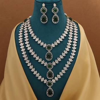 Green color kundan necklace set 1