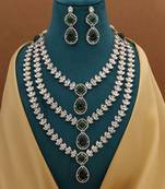 Green color kundan necklace set