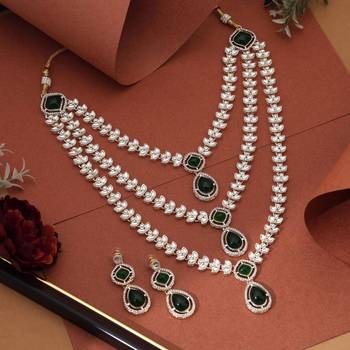 Green color kundan necklace set 2