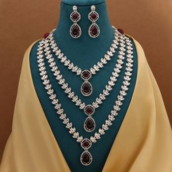 Maroon color kundan necklace set 1