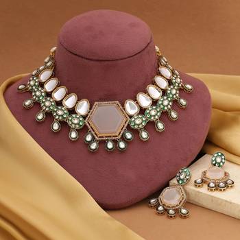 White color kundan necklace set 1