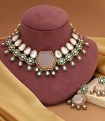 White color kundan necklace set