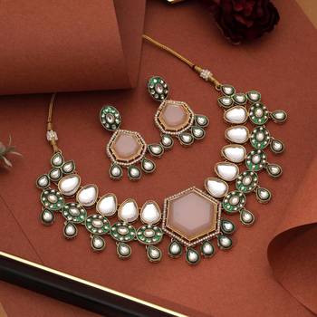 White color kundan necklace set 2