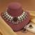 Maroon color kundan necklace set