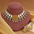 Yellow color kundan necklace set