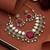 Rani color kundan necklace set