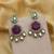 Purple color kundan earrings
