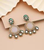 White color kundan earrings