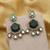 Green color kundan earrings