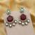 Maroon color kundan earrings