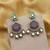 Grey color kundan earrings