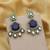 Blue color kundan earrings