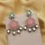 Pink color kundan earrings
