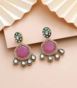 Light purple color kundan earrings