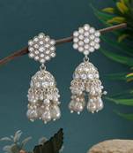 White color kundan earrings