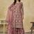 Brown embroidered zari work net palazzo suits