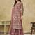 Brown embroidered zari work net palazzo suits