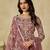 Brown embroidered zari work net palazzo suits
