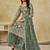 Green embroidered zari work net palazzo suits