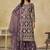 Purple embroidered zari work net palazzo suits