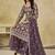 Purple embroidered zari work net palazzo suits