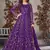 Purple embroidered net anarkali suit