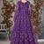 Purple embroidered net anarkali suit