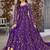 Purple embroidered net anarkali suit