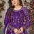 Purple embroidered net anarkali suit
