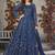 Blue embroidered net anarkali suit