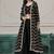 Black embroidered zari work silk palazzo suits