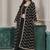 Black embroidered zari work silk palazzo suits