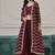 Maroon embroidered zari work silk palazzo suits