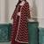 Maroon embroidered zari work silk palazzo suits