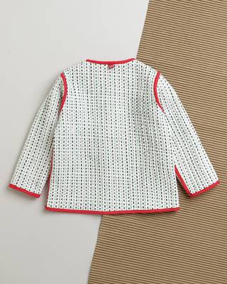 Red green hand screen printed reversible jacket set of 1 5