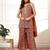 Yufta cotton rust kurta sharara set