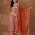 Yufta cotton rust anarkali ethnic motifs kurta dupatta set