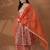 Yufta cotton rust anarkali ethnic motifs kurta dupatta set